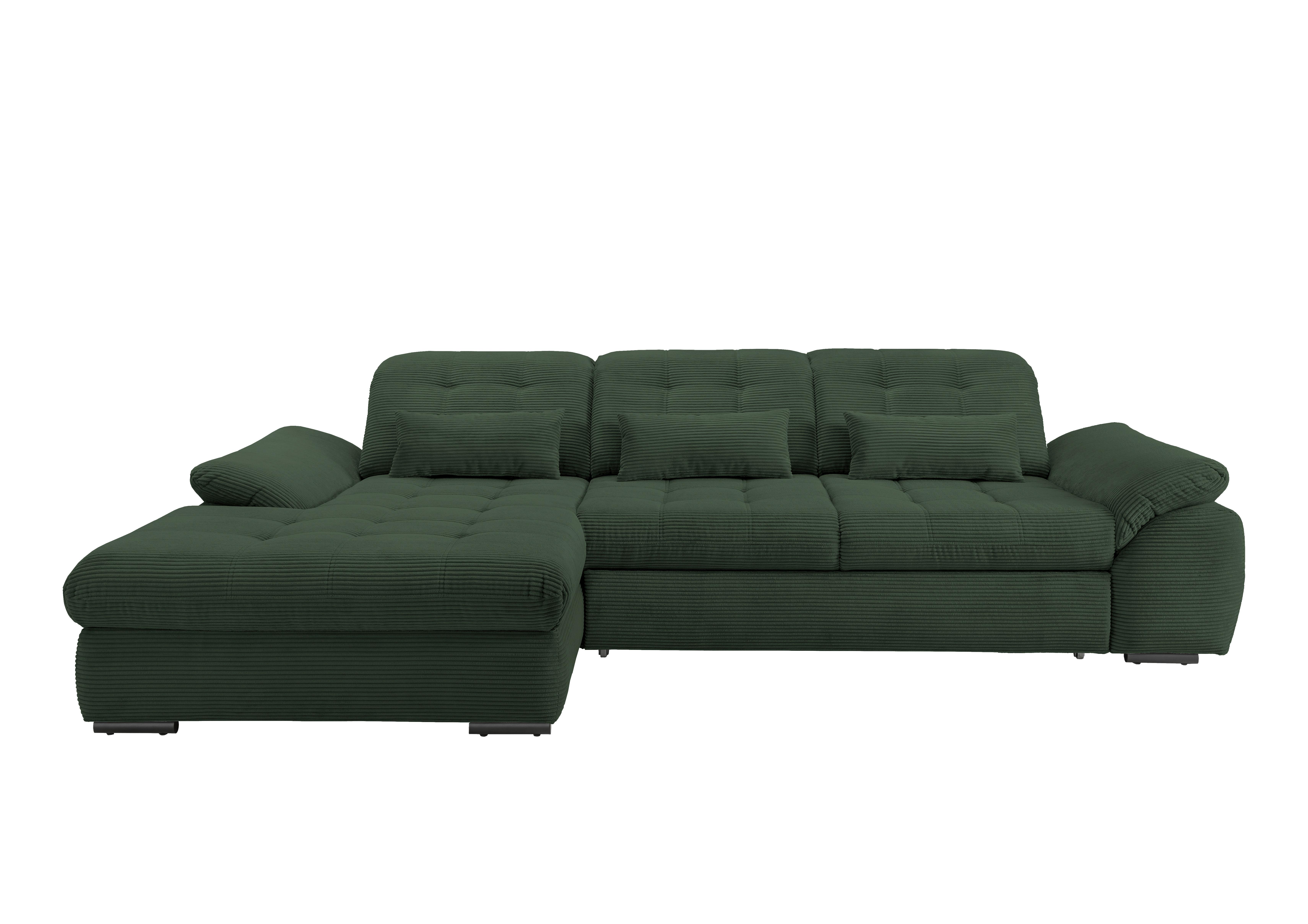 Ecksofa mit Bettkasten Rigatti ca. 184x314 cm Dunkelgrün - Dunkelgrün/Schwarz, MODERN, Textil/Metall (184/314cm) - Livetastic