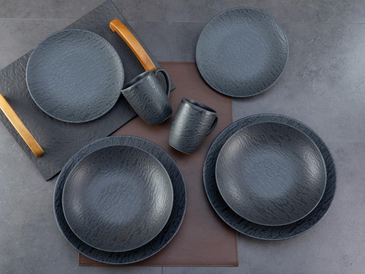Kombiservice Schwarz, 16-teilig - Schwarz, Trend, Keramik - Creatable