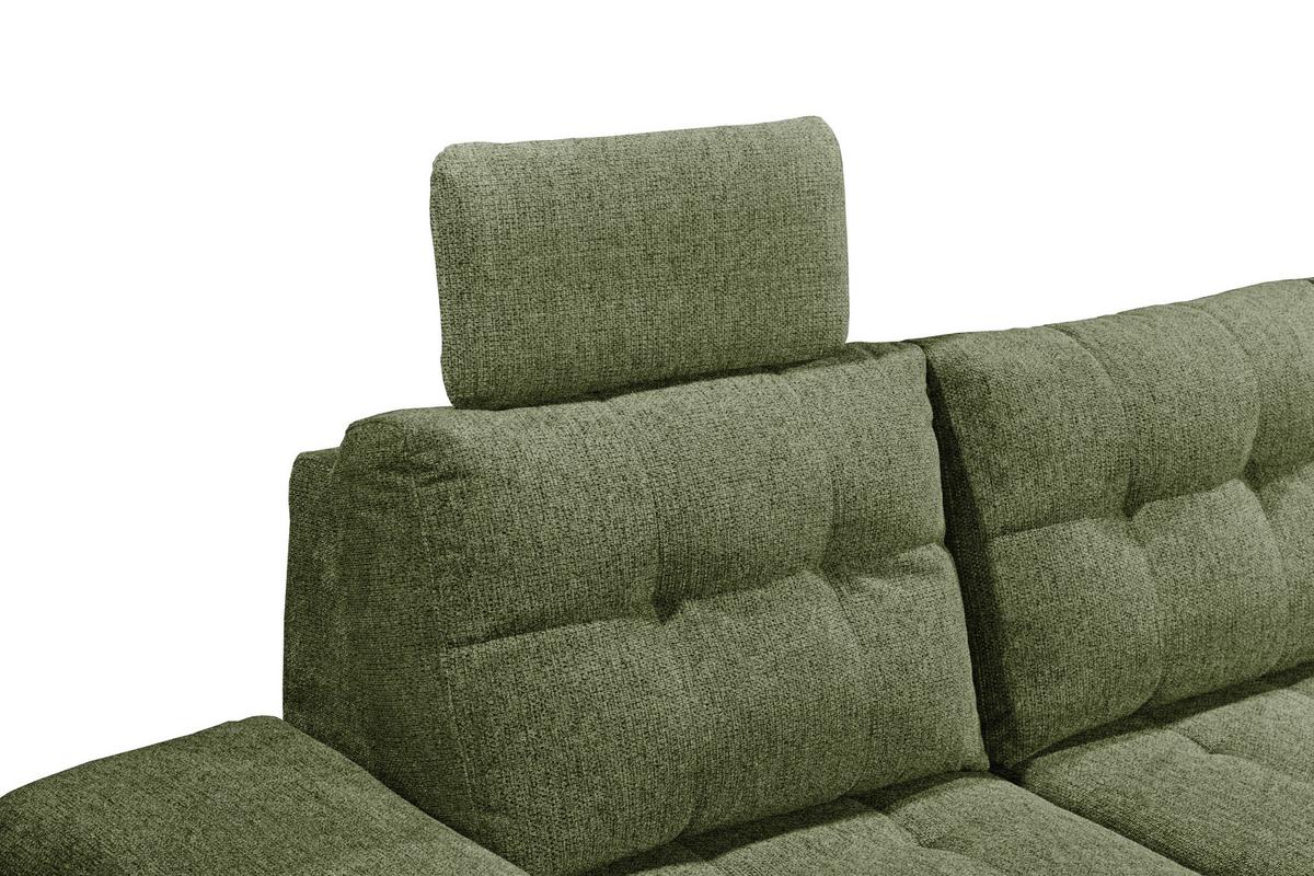 Wohnlandschaft Durban U ca. 170x324x218 cm Olivgrün - Schwarz/Olivgrün, KONVENTIONELL, Kunststoff/Textil (170/324/218cm) - MID.YOU