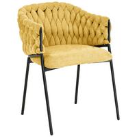 KRZESŁO Z PODŁOKIETNIKAMI WAVY BUBBLE - czarny/żółty, Design, metal/tkanina (56/80/61cm) - Novel