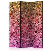 Paravan Butterflies, 3-Delni, Dvostranski - rumena/pink, Basics, tekstil/les (135/172/3cm) - artgeist
