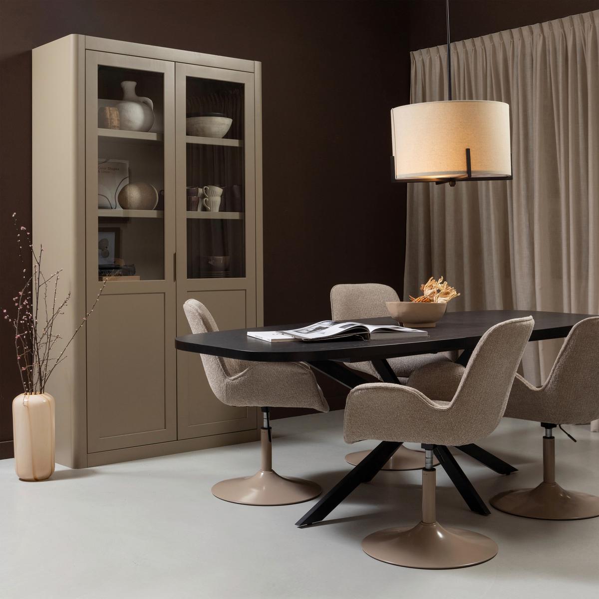 Esstisch Arros Schwarz L: 180-220cm - Schwarz, MODERN, Holzwerkstoff (180-220/90/75cm) - Livetastic