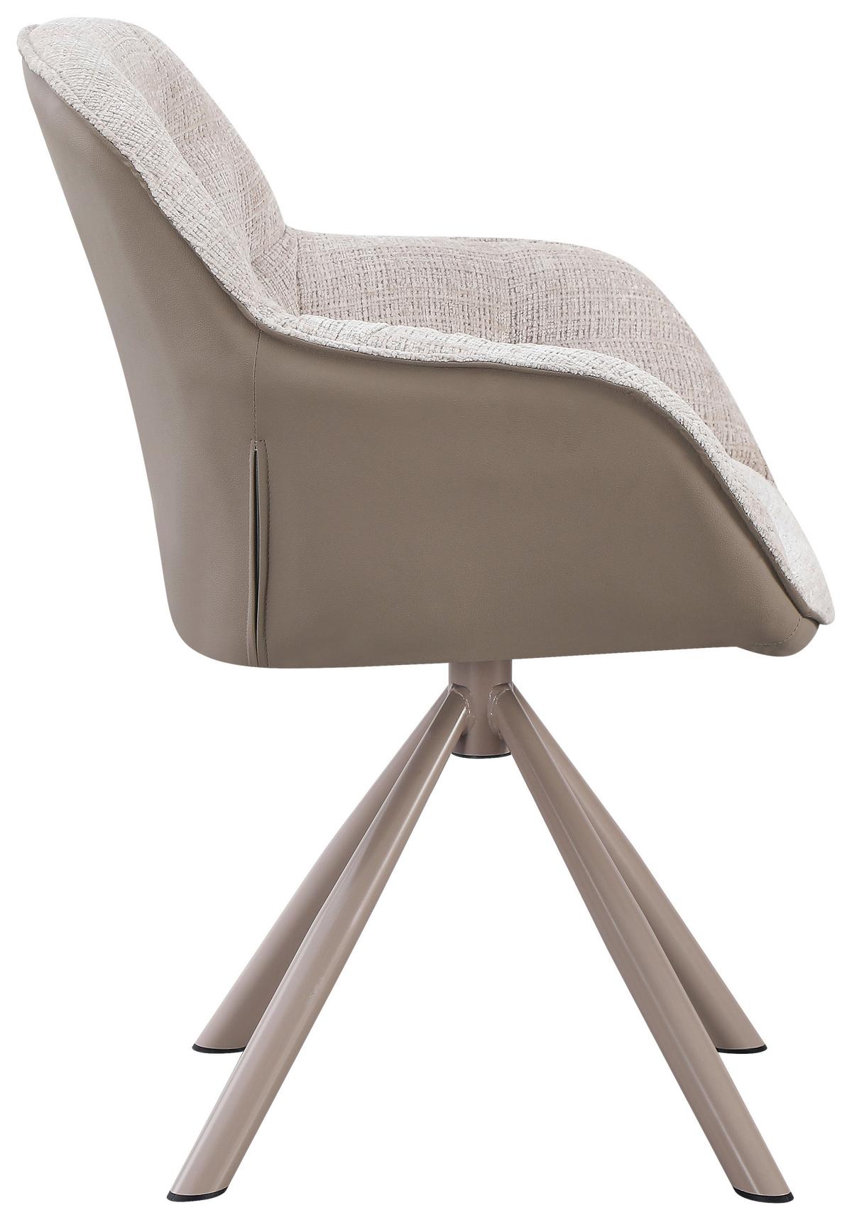 Naslanjač Eileen, Bež, Siva - siva/bež, Moderno, kovina/tekstil (62/85/61cm) - Mömax