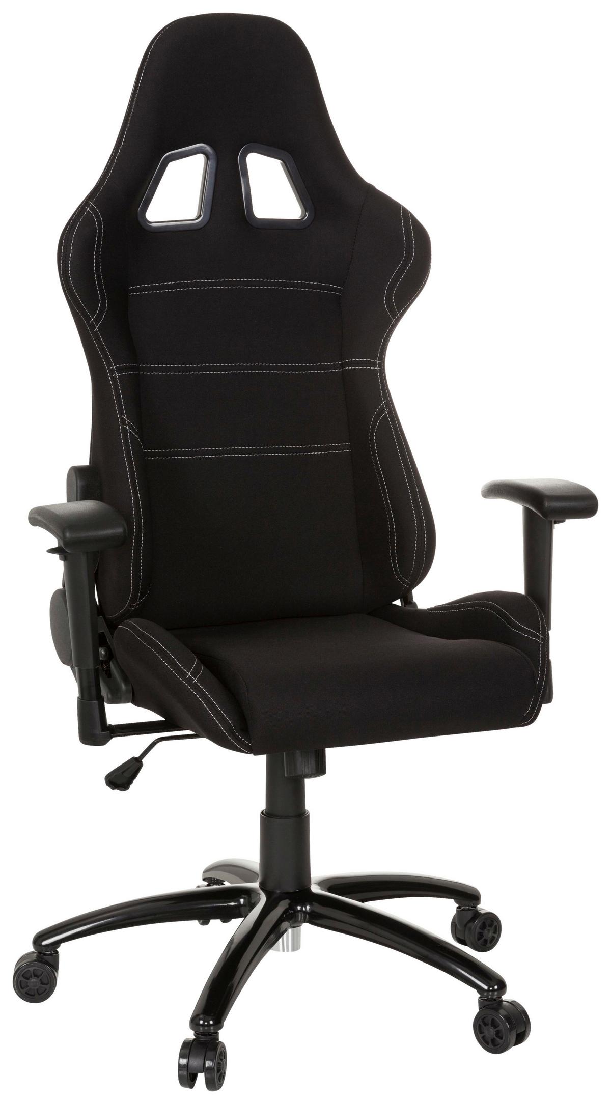 Gaming Stol Game Force, Črna - črna/bela, Basics, kovina/umetna masa (72/140/63cm) - MID.YOU