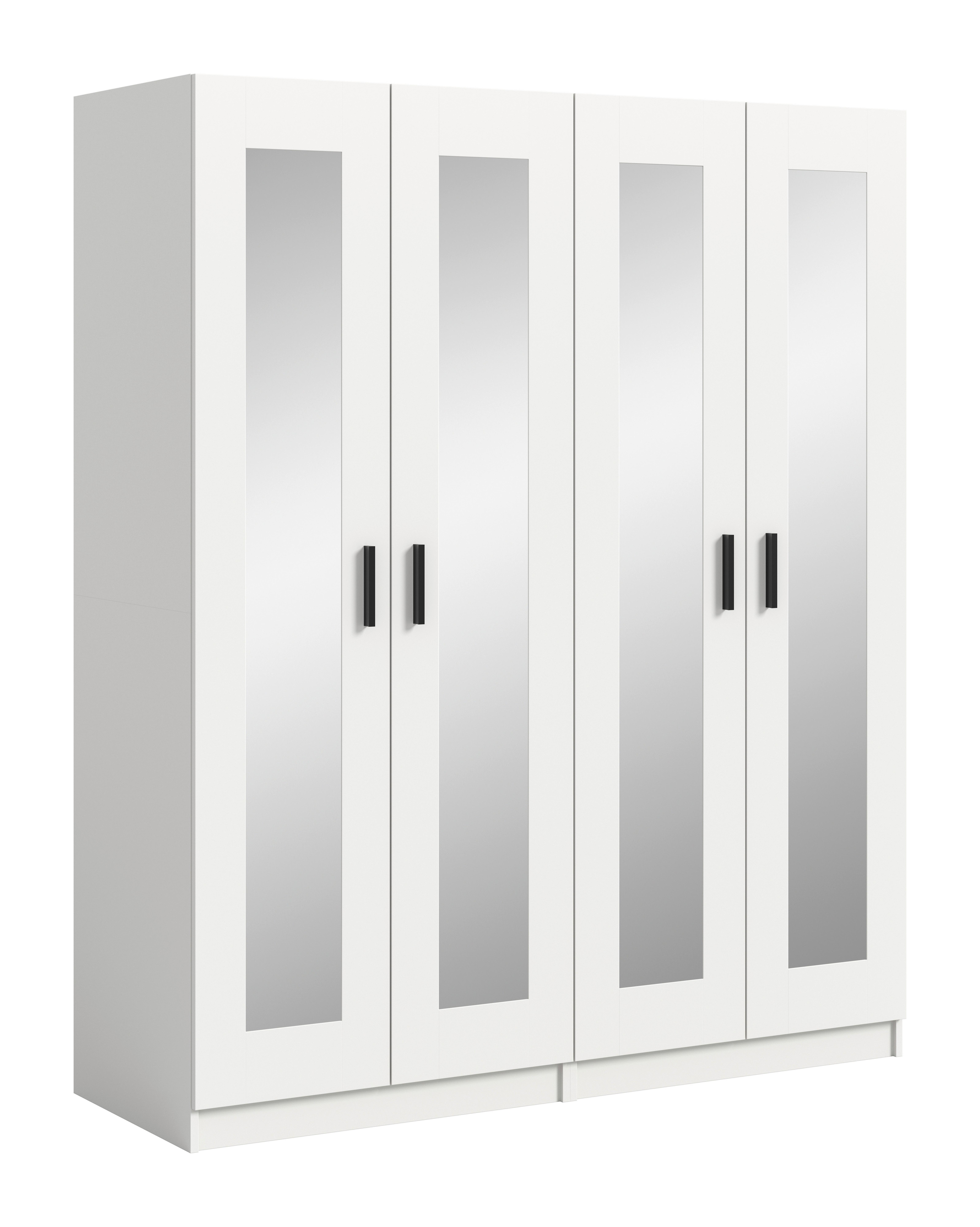 Drehtürenschrank Visby Weiß - Schwarz/Weiß, ROMANTIK / LANDHAUS, Holzwerkstoff/Kunststoff (160/194/56cm) - Livetastic