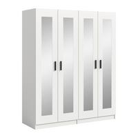 Drehtürenschrank Visby Weiß - Schwarz/Weiß, ROMANTIK / LANDHAUS, Holzwerkstoff/Kunststoff (160/194/56cm) - Livetastic