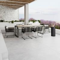 Gartengarnitur "Caroline", hell/dunkelgrau, Holz/Metall - Dunkelgrau, Modern, Holz/Metall (220/75/85cm) - Bessagi Garden