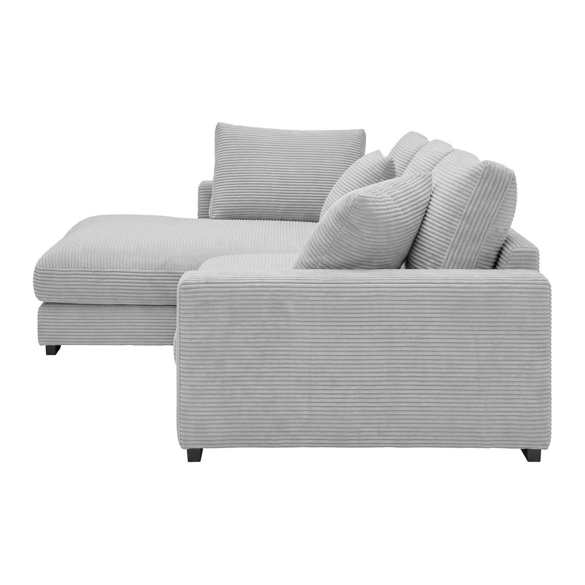 Ecksofa Pedro Hellgrau - Hellgrau/Schwarz, MODERN, Kunststoff/Textil (190/300cm) - Mömax
