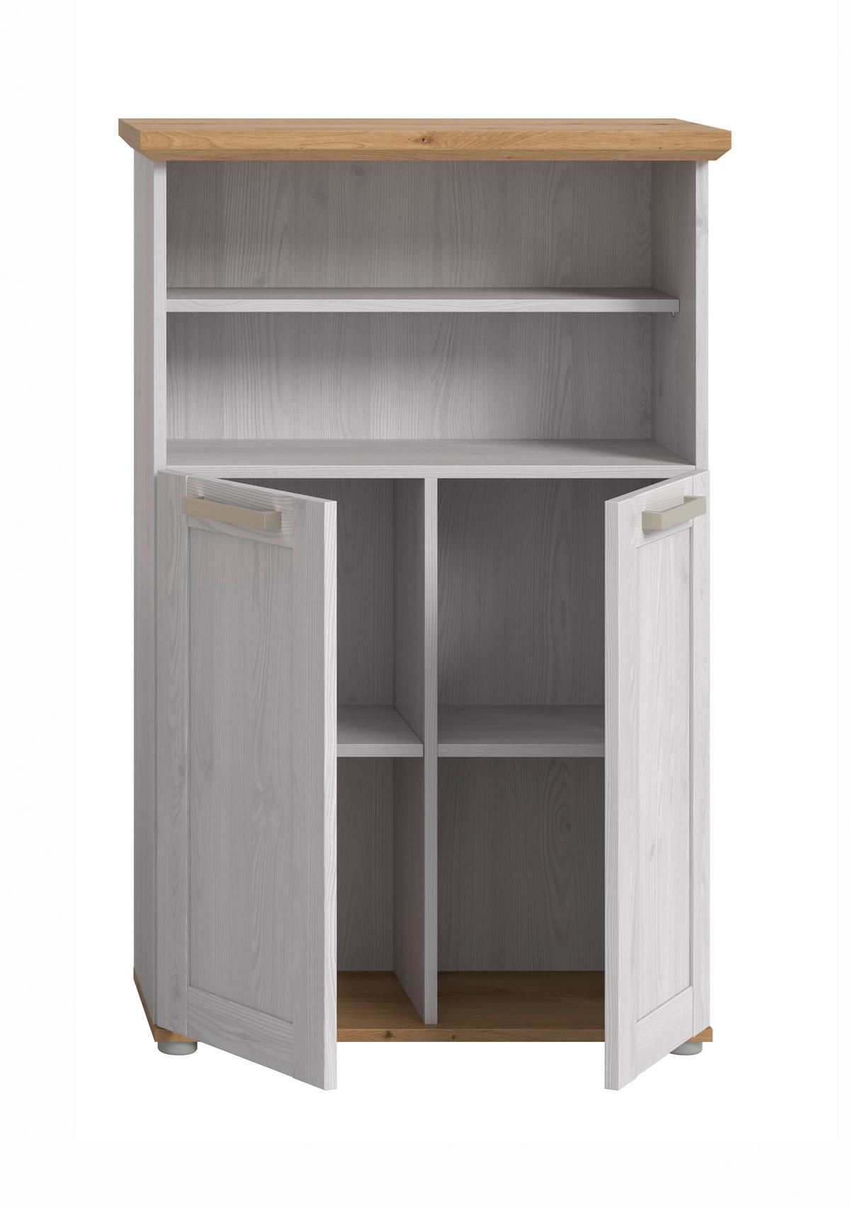 Midischrank Verona Lärchefarben/Eiche Artisan - Silberfarben/Lärchefarben, Trend, Holzwerkstoff/Kunststoff (74/116/34cm) - MID.YOU