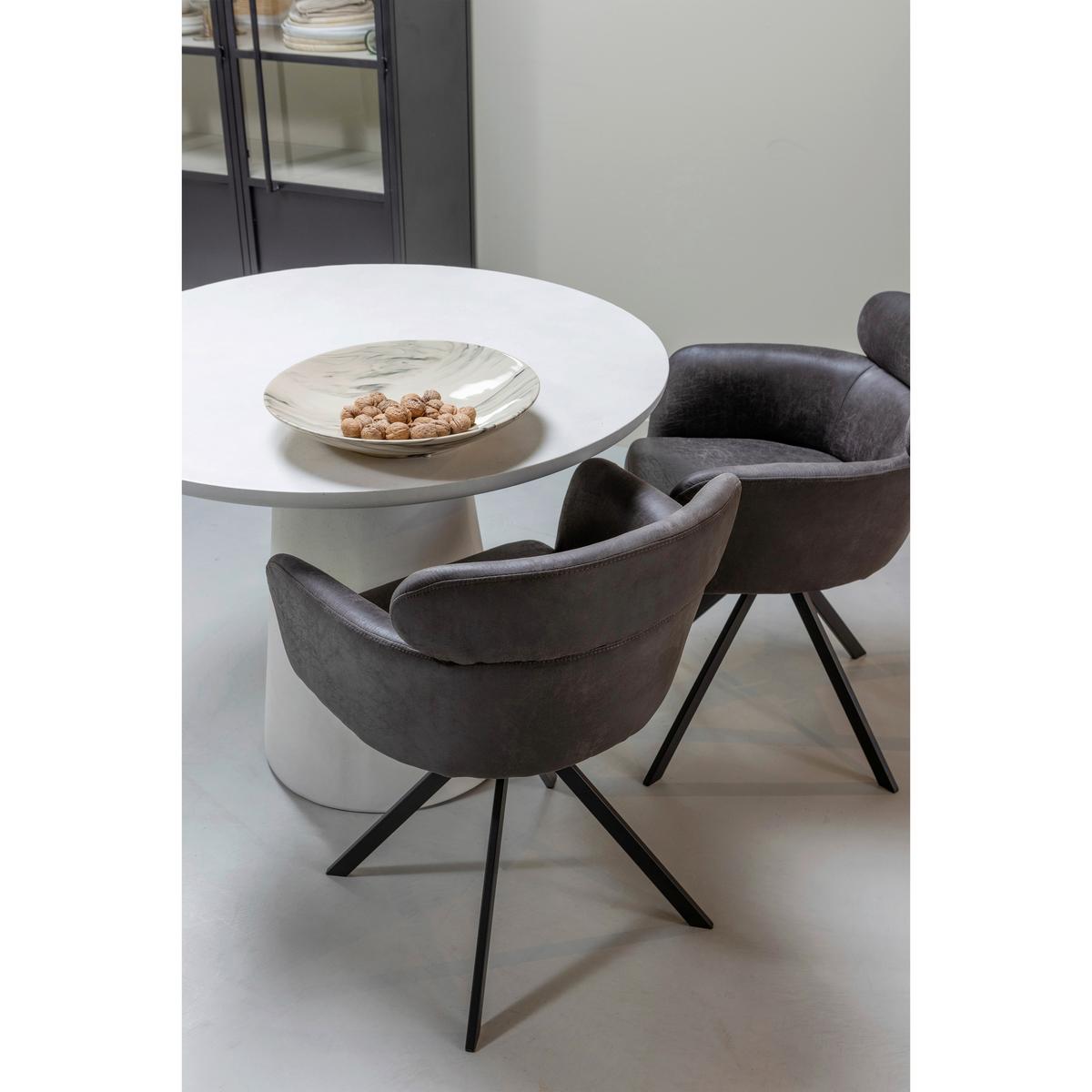 Armlehnstuhl-Set Fenne Grau/Schwarz B: 58cm - Schwarz/Grau, MODERN, Textil/Metall (58/80/60cm) - Livetastic