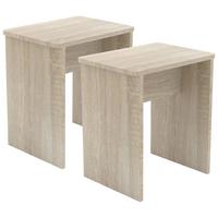 Set Taburejev Esal, 2-Delni, Hrast Sonoma - hrast sonoma, Moderno, leseni material (40/45/30cm) - MID.YOU