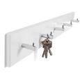 Stenski Obešalnik Eddy 5 - bela/krom, Trend, kovina/leseni material (57/8/5cm) - Xora Stenski Obešalnik Eddy 5 - bela/krom, Trend, kovina/leseni material (57/8/5cm) - Xora