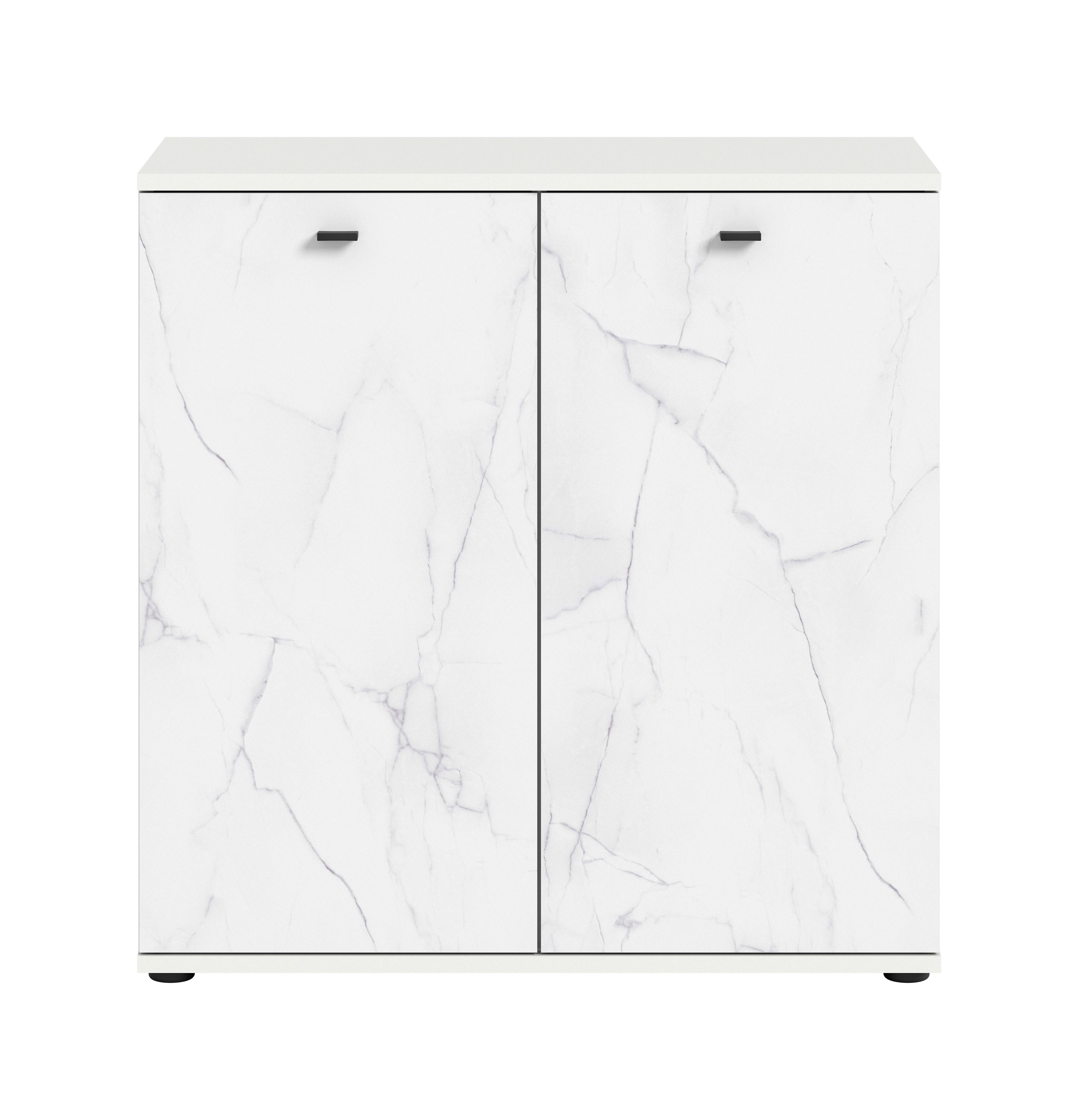 Comodă STONE - alb, Design, material pe bază de lemn (86/87/40cm) - Modern Living