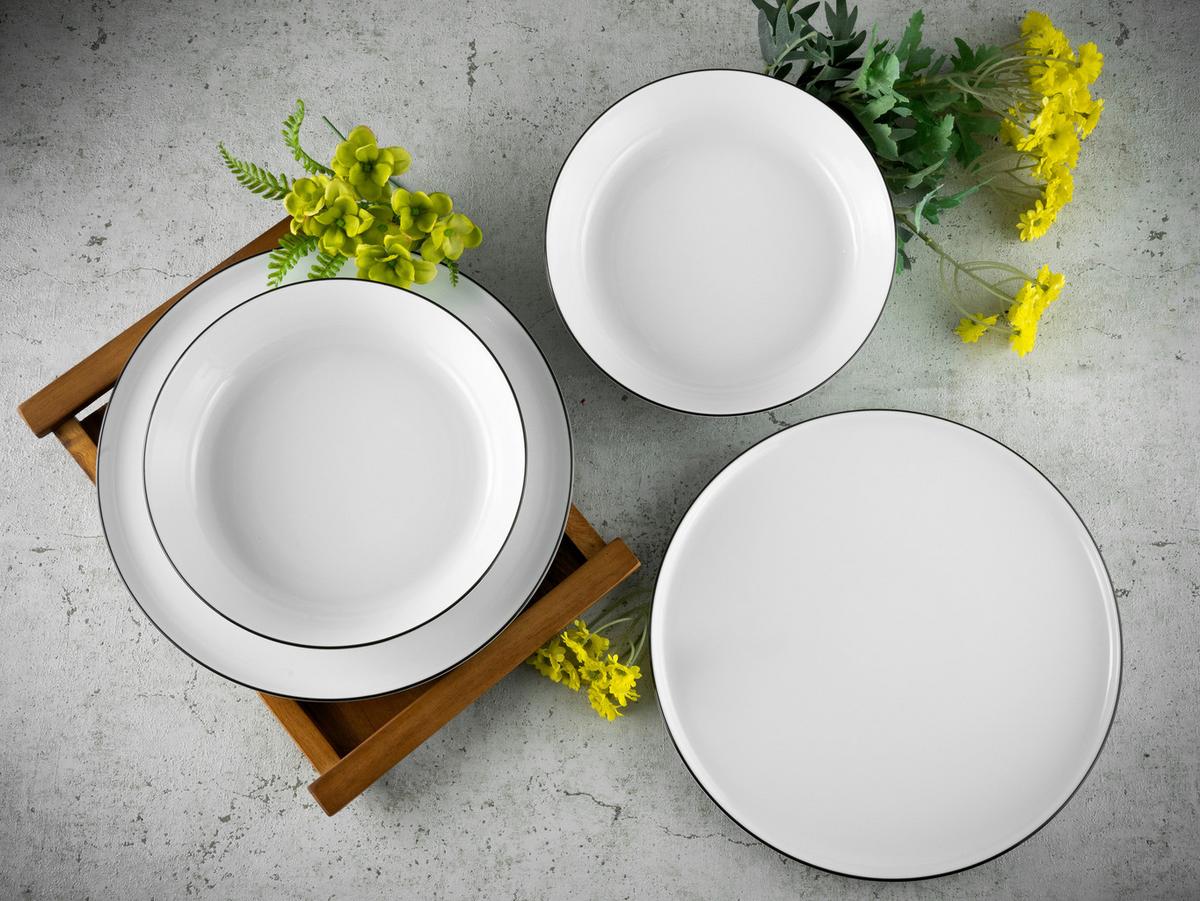 Jedilni Servis Chef Collection, 12-Delni - črna/bela, Basics, keramika - Creatable