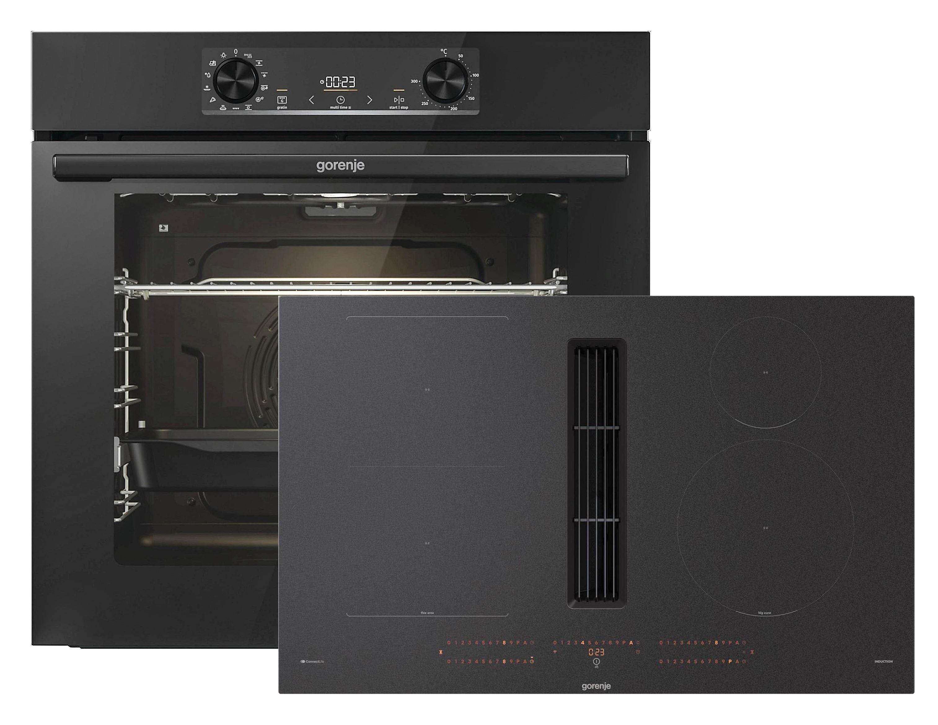 Backofenset Blackpower Schwarz - Schwarz, Glas/Metall (60/83cm) - Gorenje