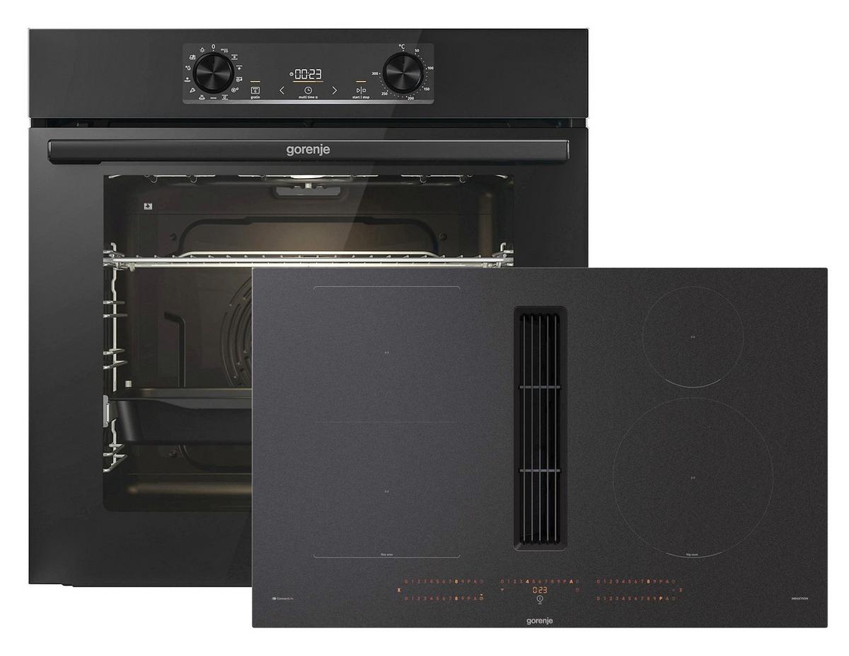 Backofenset Blackpower Schwarz - Schwarz, Glas/Metall (60/83cm) - Gorenje