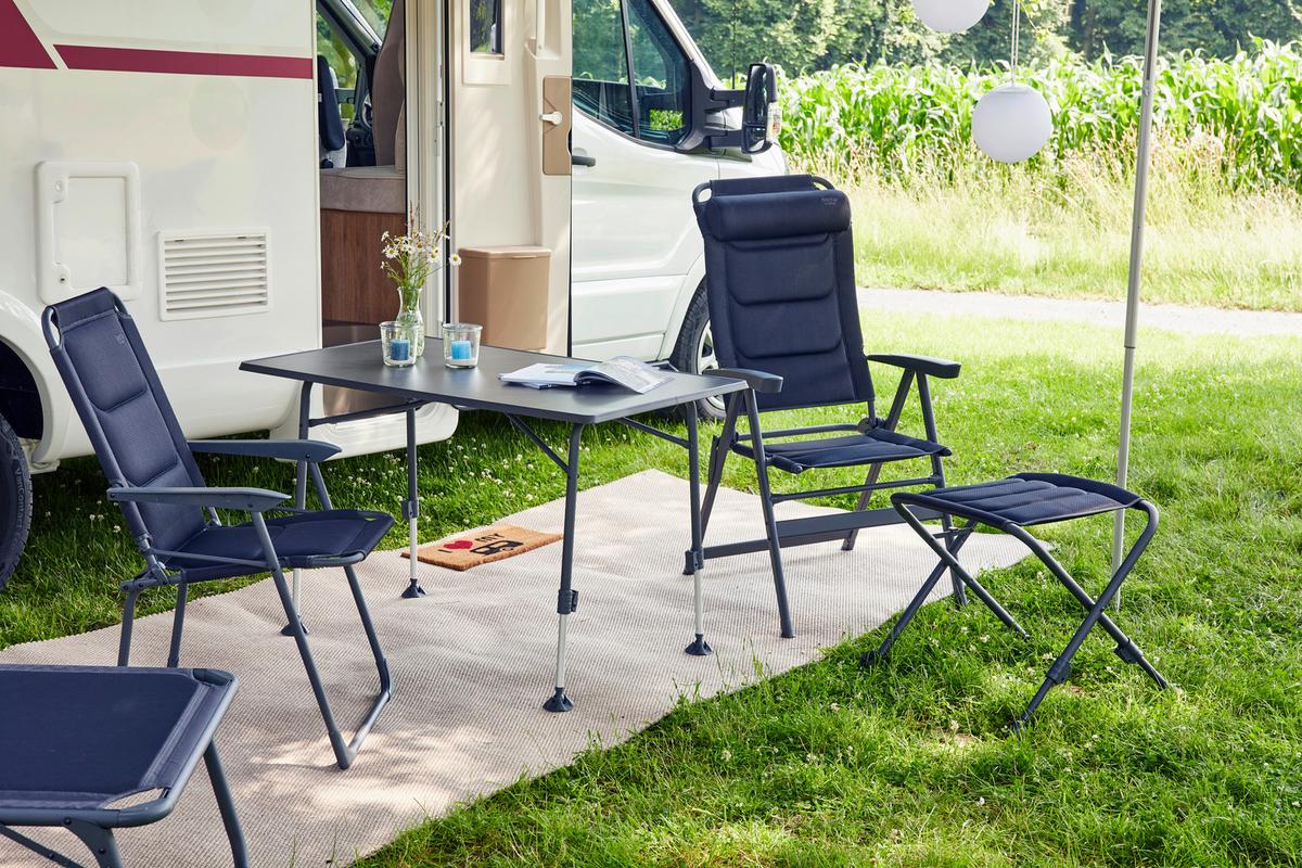 Campingstuhl klappbar mit Armlehnen - Anthrazit, KONVENTIONELL, Textil/Metall (61/121/76cm) - Siena Garden