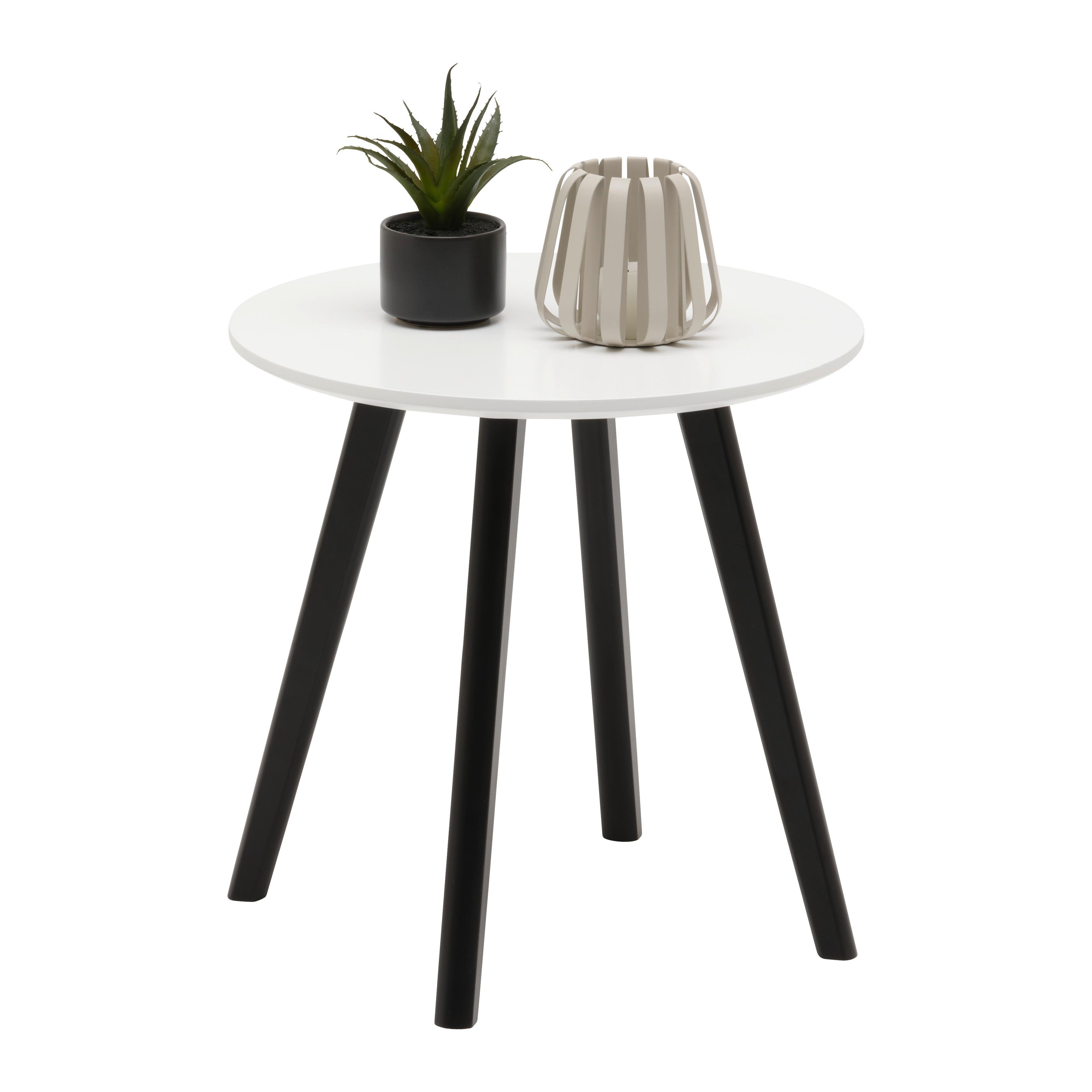 Beistelltisch Wave in Schwarz/Weiß - Schwarz/Weiß, MODERN, Holz/Holzwerkstoff (40/40/40cm) - Mömax