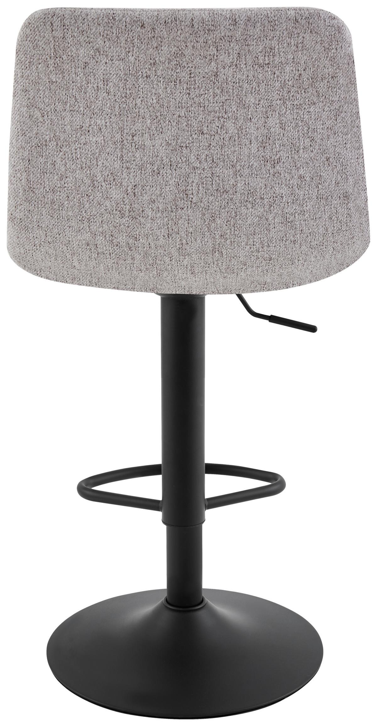 STOŁEK BAROWY JEFF -EXKLUSIV- - czarny/taupe, Design, metal/tkanina (43/90-112/47cm) - Stylife