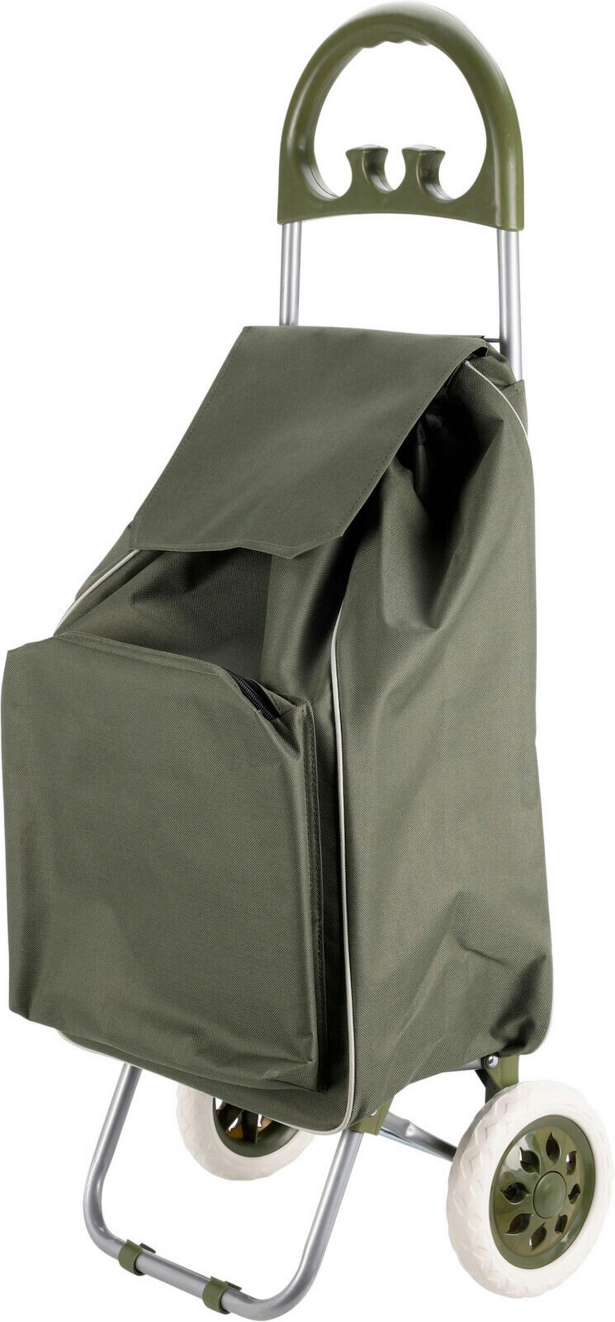 Bevásárlókocsi Shopper - zöld, fém (37/28/95cm)