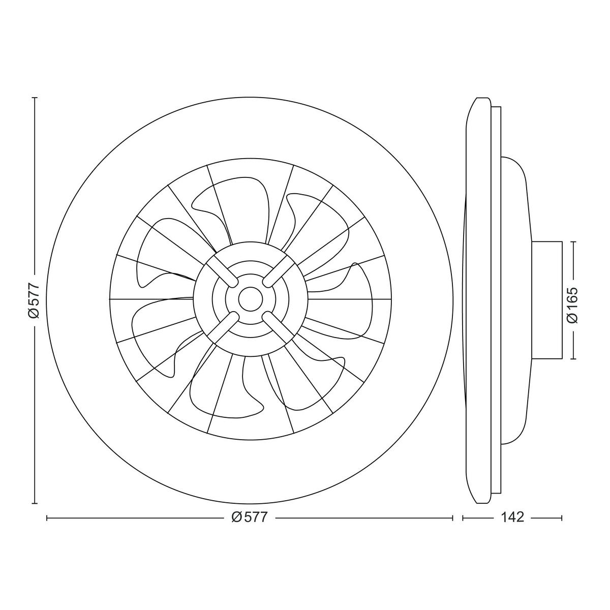 WENTYLATOR SUFITOWY AMIGO FLAT FAN CEILING IR RD - biały, Konventionell, tworzywo sztuczne (57,7/14,2/57,7cm) - Philips