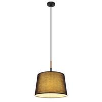 Hängeleuchte TL max. 40 Watt - Schwarz/Naturfarben, Basics, Holz/Textil (38/120cm) - Globo