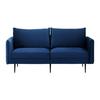 Sofa Yara Grün Samt - Blau/Schwarz, MODERN, Holz/Textil (194/77/92cm) - Bessagi Home