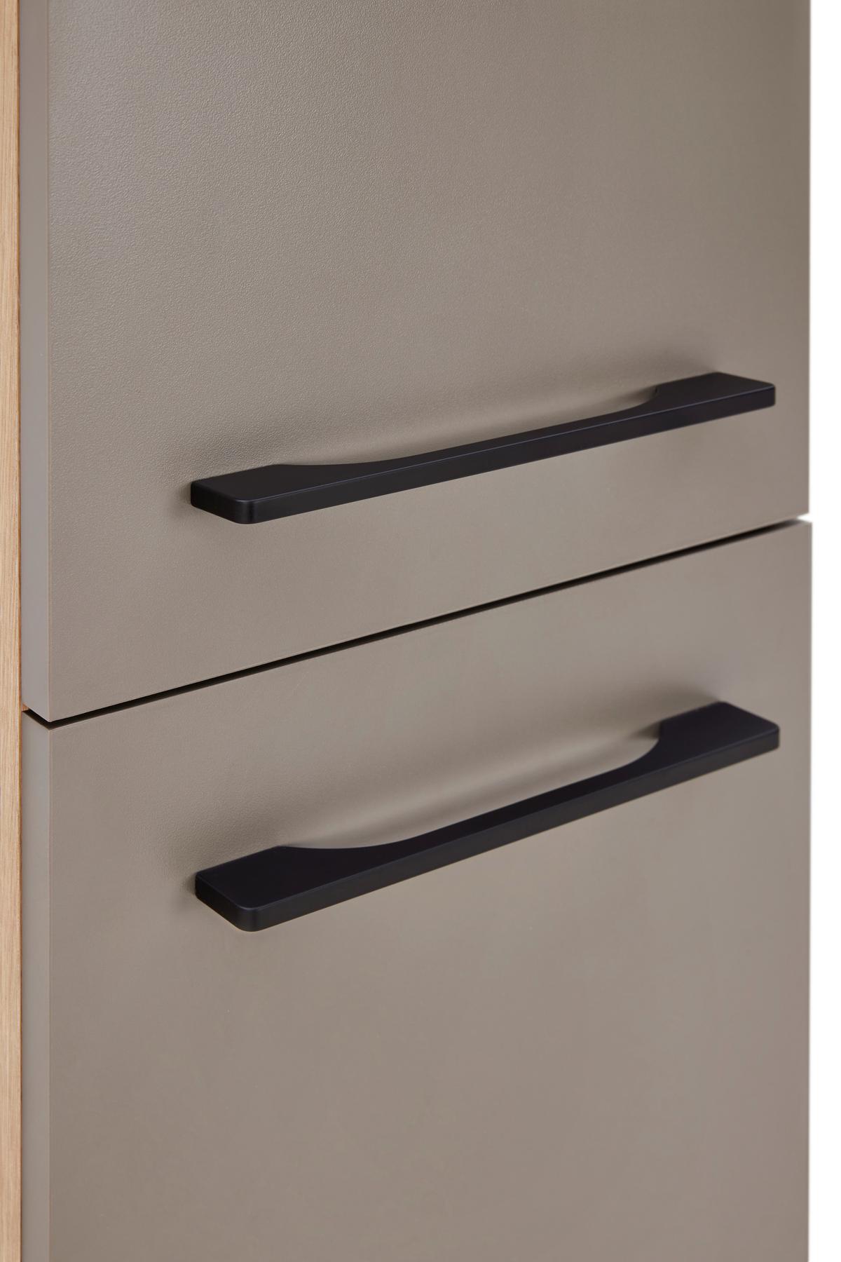 Apothekerschrank LINZ in Cubanit grau - Schwarz/Eiche Artisan, MODERN, Holzwerkstoff/Metall (30/211/57cm)