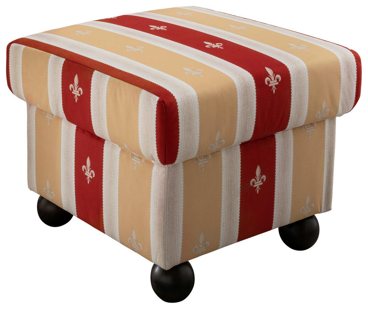 Hocker Torello Rot Mikrofaser - Wengefarben/Rot, KONVENTIONELL, Holz/Textil (56/46/56cm) - Livetastic