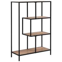 Separator de cameră LILLI - culoare lemn stejar/negru, Modern, metal/material pe bază de lemn (77/115/33cm) - Modern Living