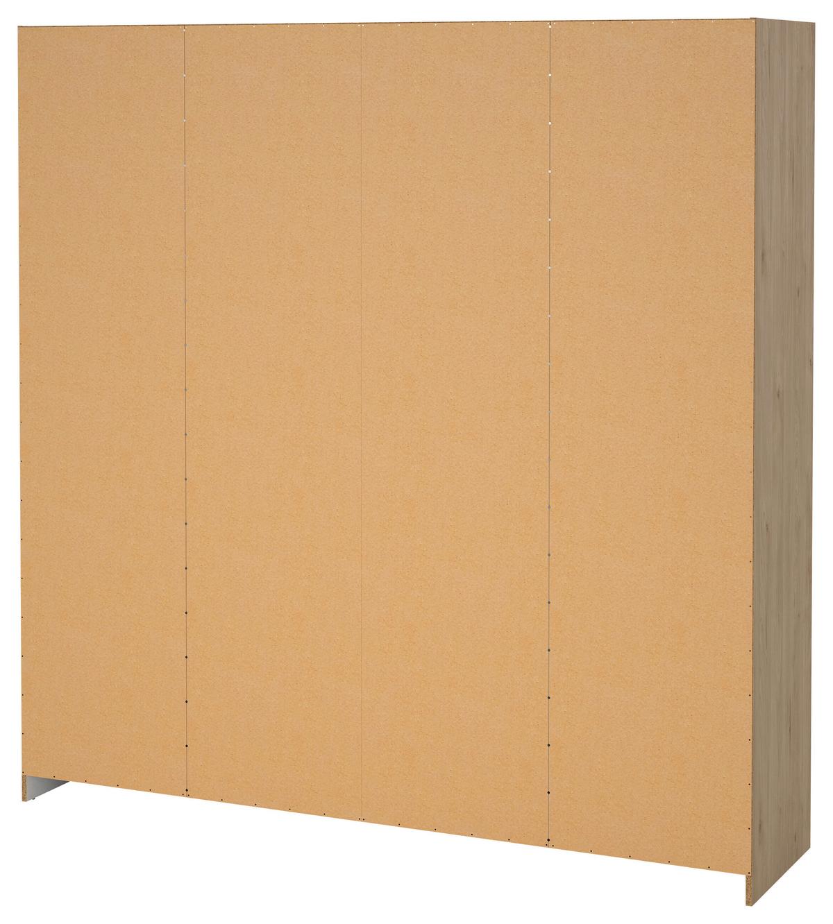 Omara Za Oblačila Sprint, Barva Hrasta - črna/barve hrasta, Basics, kovina/leseni material (195,5/200,4/49,6cm) - MID.YOU