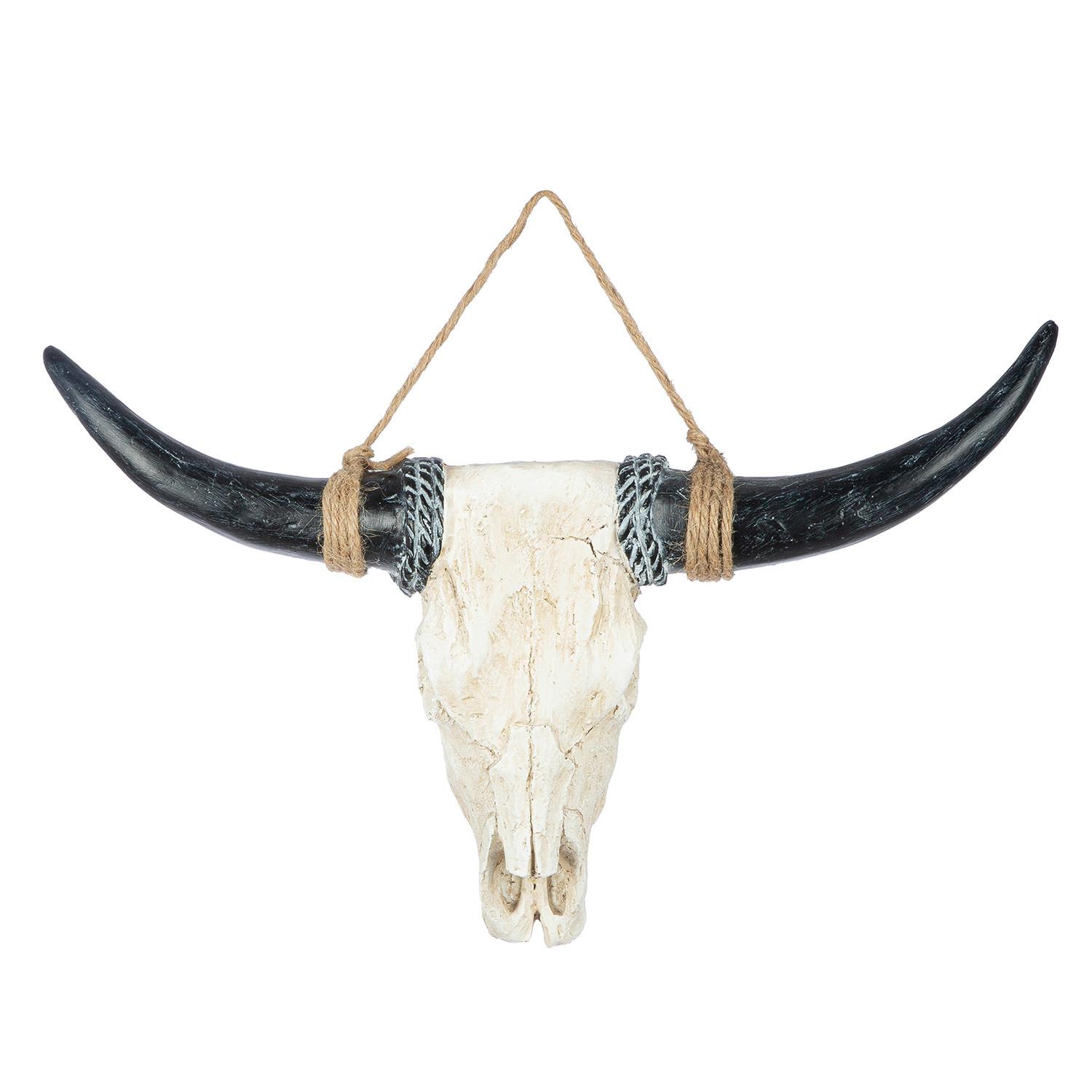 Dekoschädel Schwarz/Grauweiß - Grauweiß/Schwarz, Basics, Kunststoff (38/24/7,5cm)