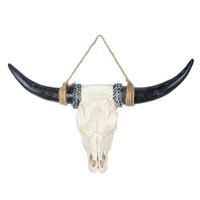 Dekoschädel Schwarz/Grauweiß - Grauweiß/Schwarz, Basics, Kunststoff (38/24/7,5cm)