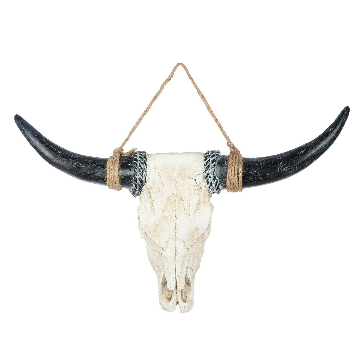 Dekoschädel Schwarz/Grauweiß - Grauweiß/Schwarz, Basics, Kunststoff (38/24/7,5cm)