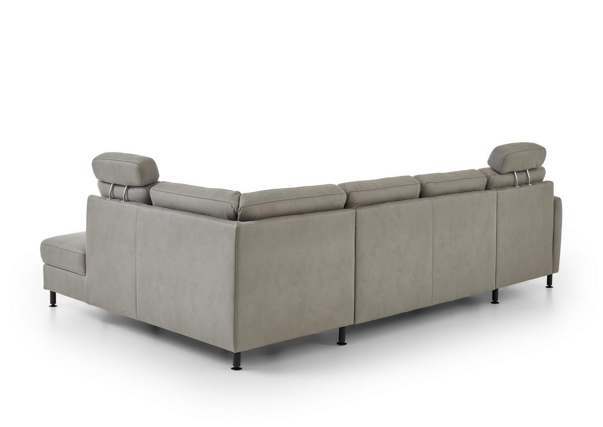 Sarokkanapé Villach - szürke, Modern, műanyag/faalapú anyag (305/200cm)