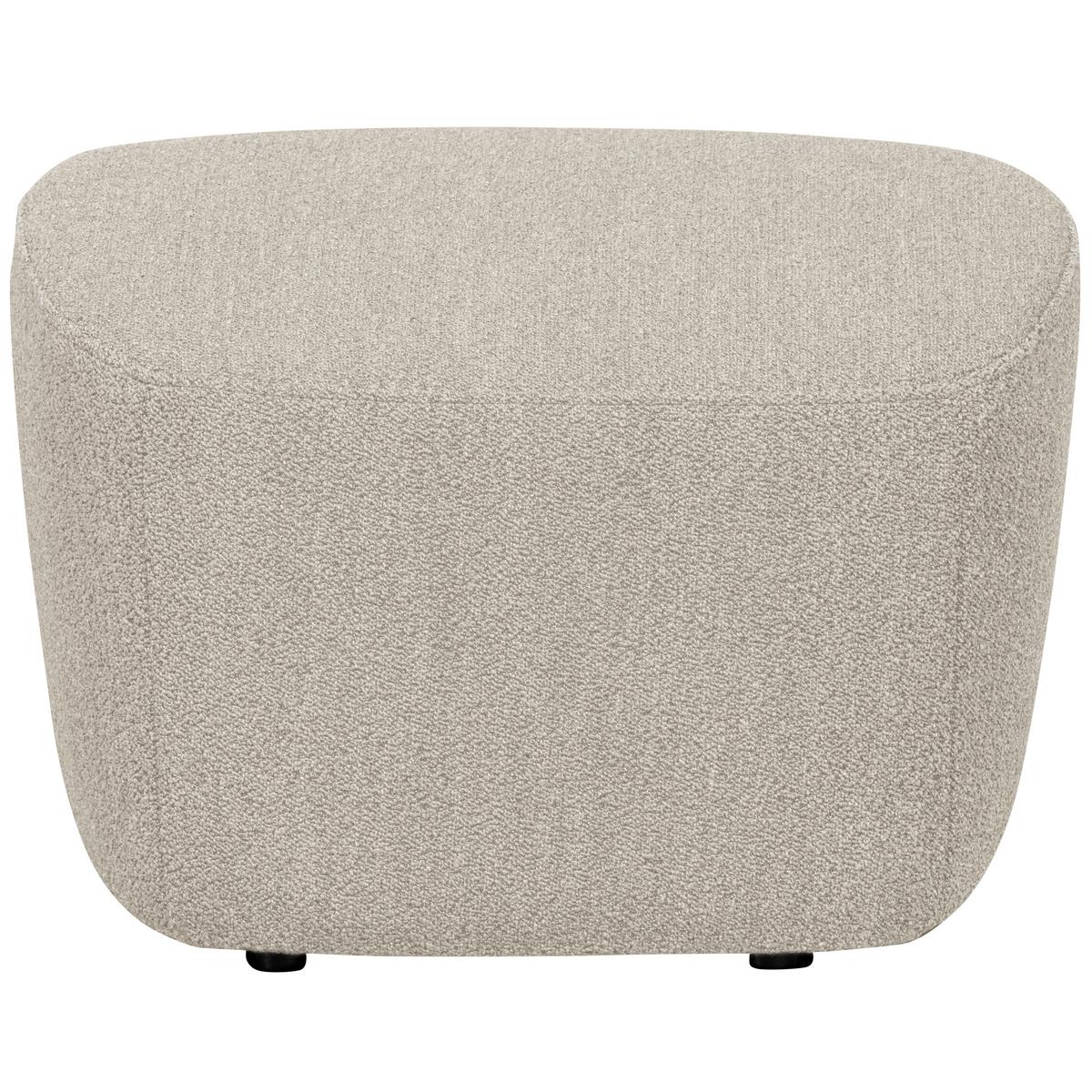 Hocker Lofty Naturfarben Bouclé - Schwarz/Naturfarben, Design, Kunststoff/Textil (62/41/48cm) - Livetastic