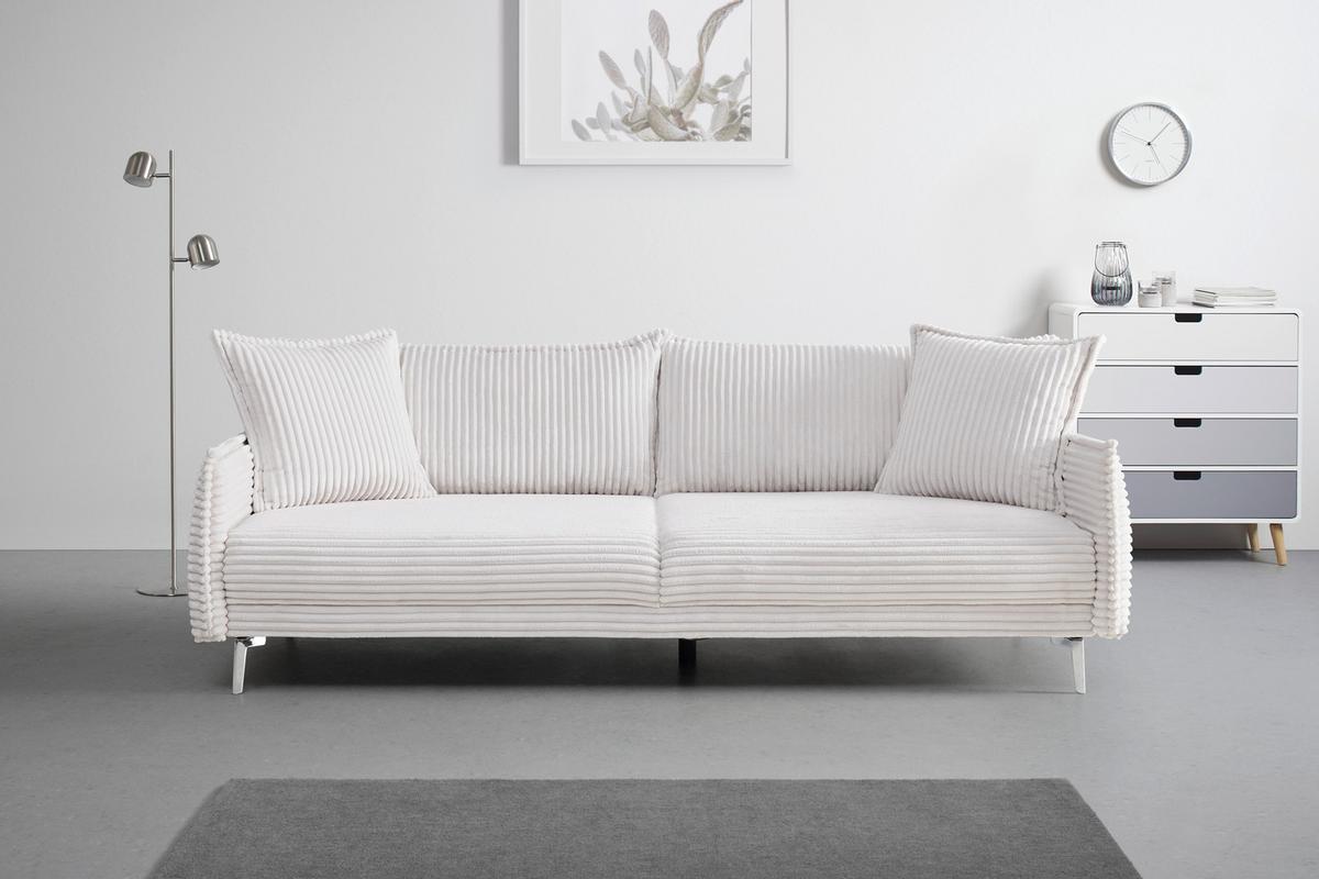 Kanapé Kiss - fehér, Modern, faalapú anyag/textil (241/90/117cm) - Mömax