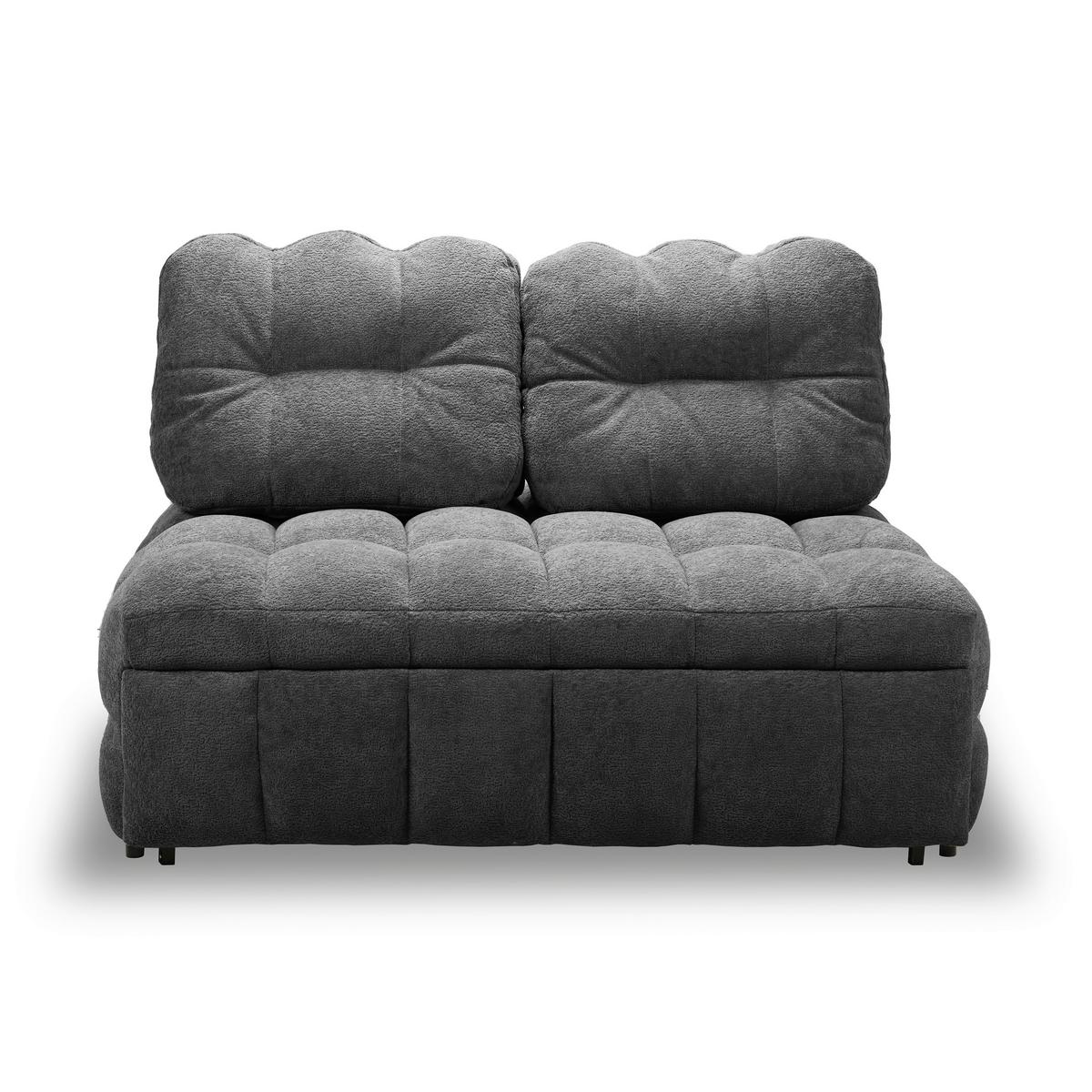 Schlafsofa Liara Webstoff Dunkelgrau - Dunkelgrau/Schwarz, MODERN, Holz/Textil (137/87/110cm) - Bessagi Home