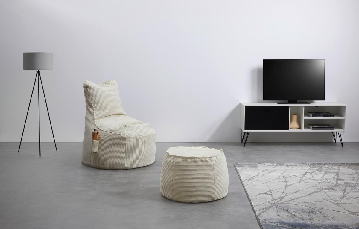 Hocker Lucylla in Beige - Beige, Modern, Textil (60/60/38cm) - Mömax