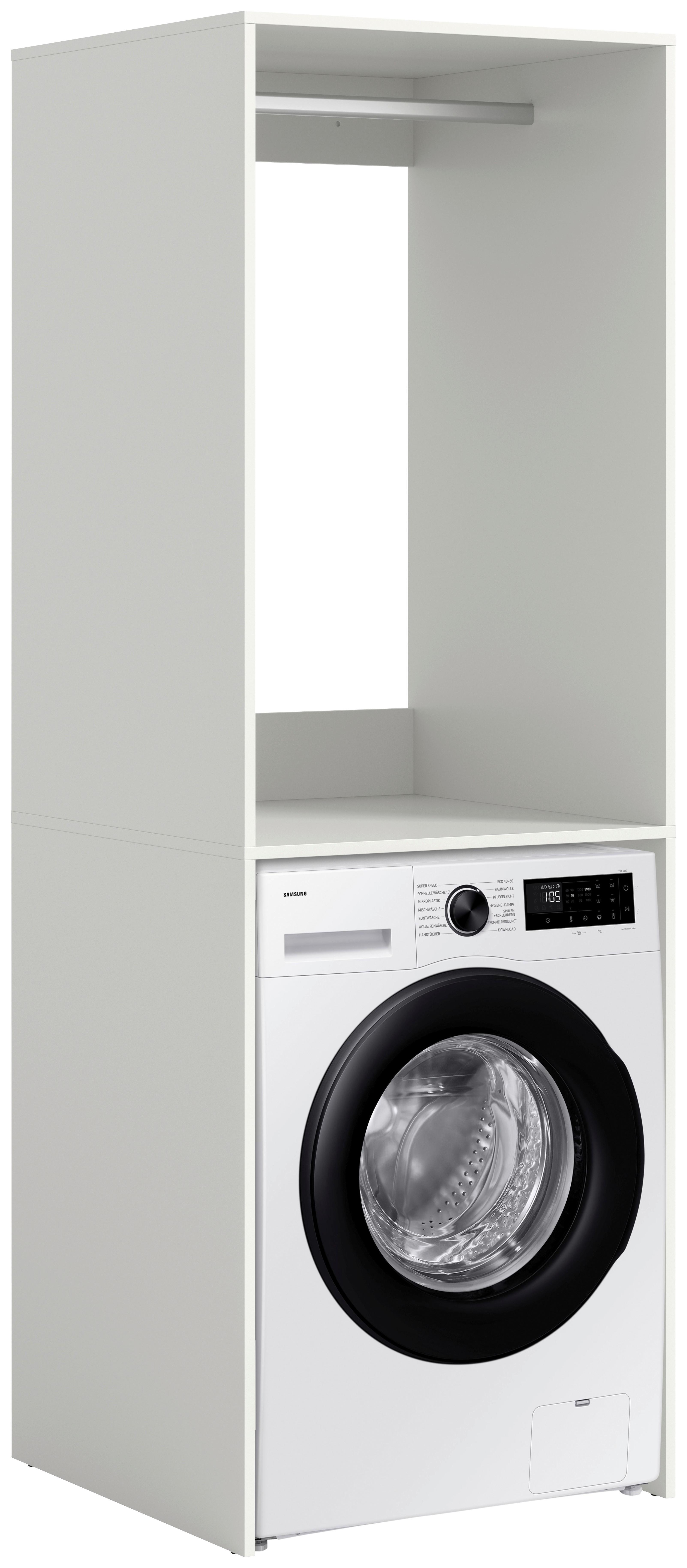 Waschmaschinenschrank Free Weiß - Weiß, Basics, Holzwerkstoff/Kunststoff (66/195/60cm) - MID.YOU