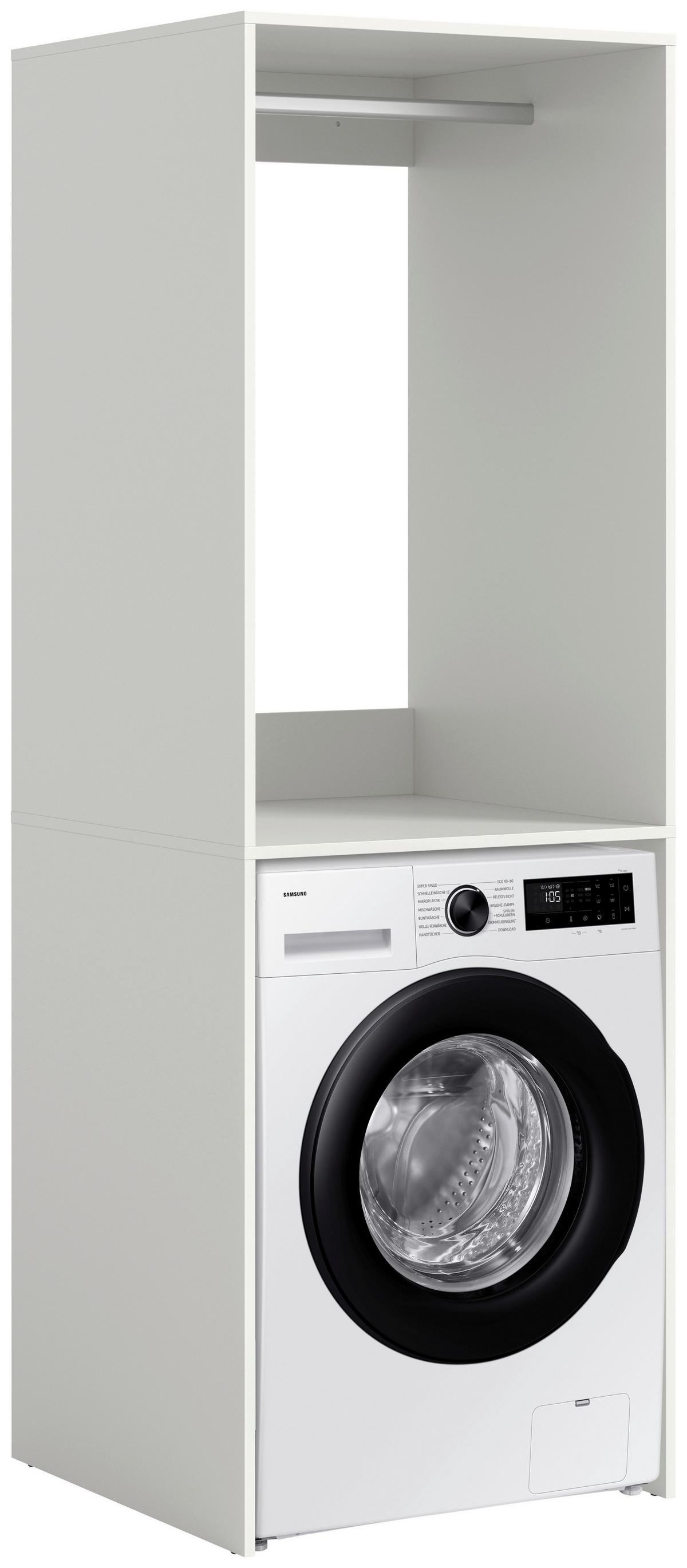 Waschmaschinenschrank Free Weiß - Weiß, Basics, Holzwerkstoff/Kunststoff (66/195/60cm) - MID.YOU