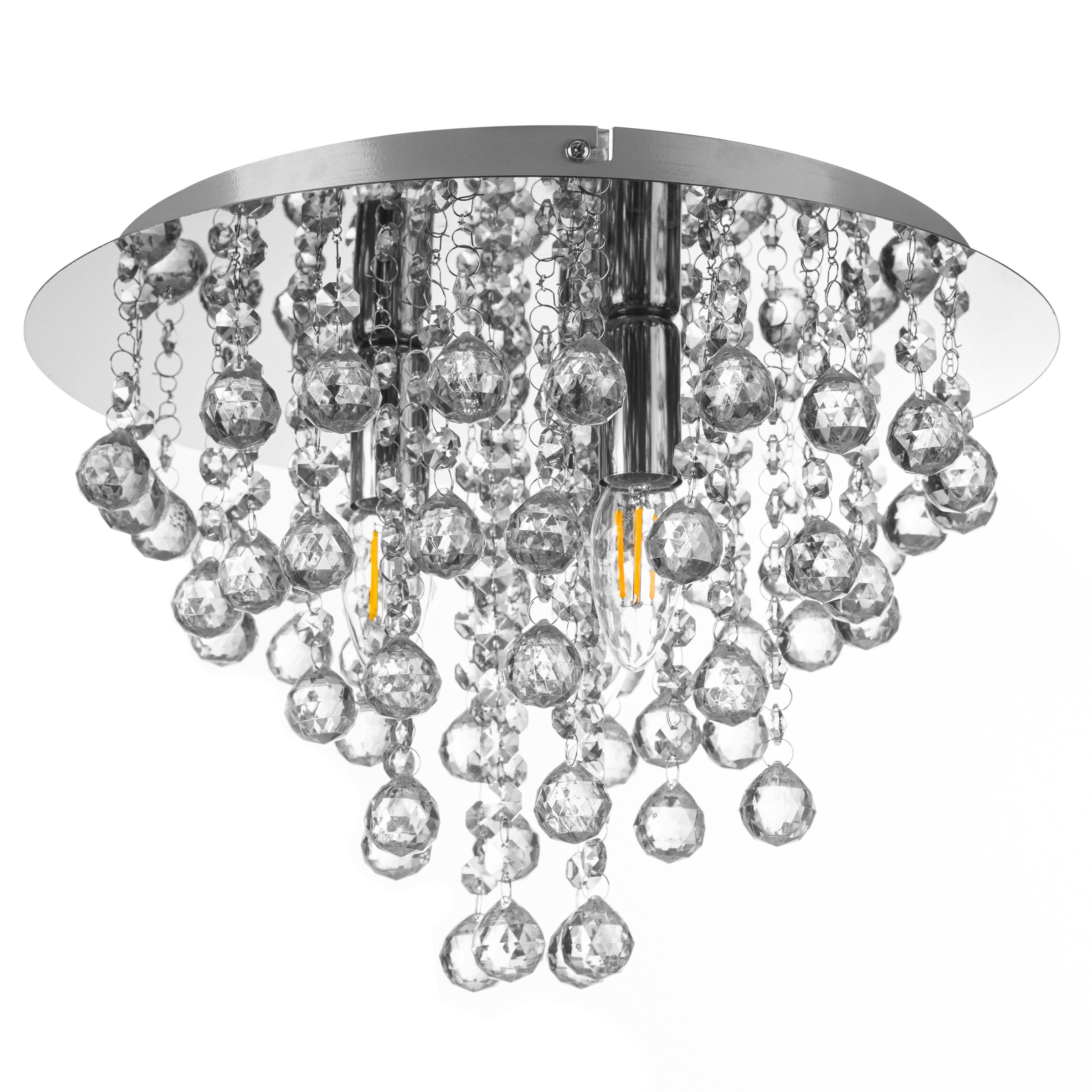 DECKENLEUCHTE 63040306X LONDON - Klar/Chromfarben, Basics, Kunststoff/Metall (38/26cm) - Globo