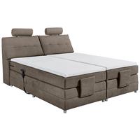 Boxspringbett Palermo elektrisch 180x200cm Braun - Silberfarben/Braun, MODERN, Holzwerkstoff/Kunststoff (180/200cm) - MID.YOU