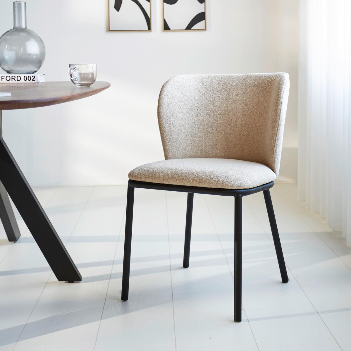 Stuhl-Set Bourges Beige - Beige/Schwarz, MODERN, Textil/Metall (52/80/44cm) - MID.YOU