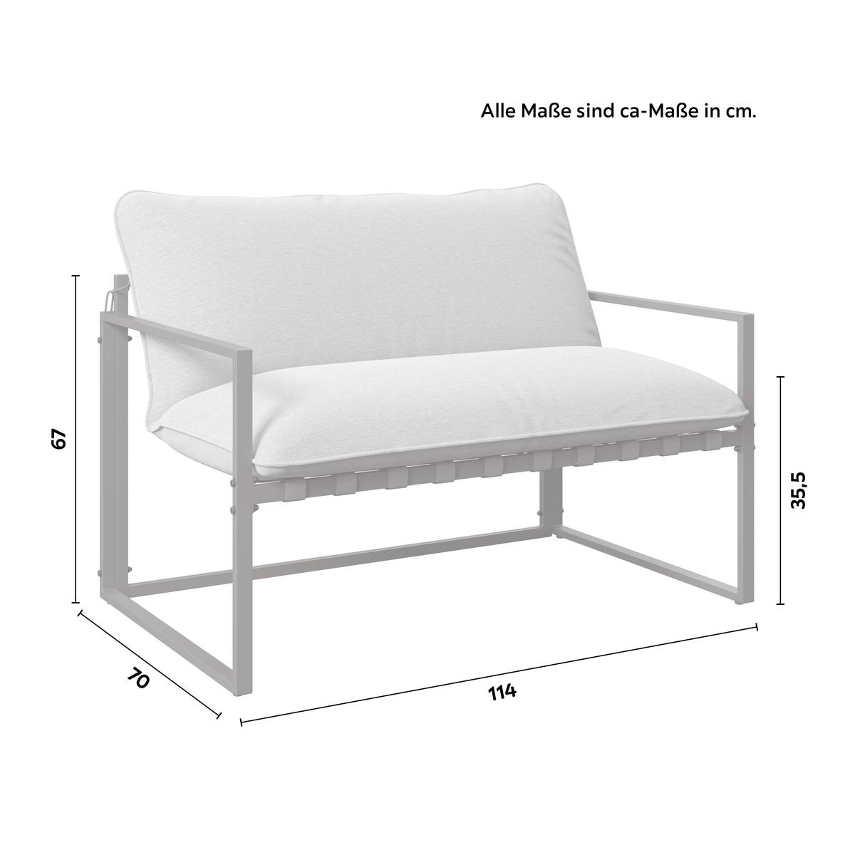 Set grădină Lucia - gri deschis/gri închis, Basics, sticlă/metal (65/42/35cm)