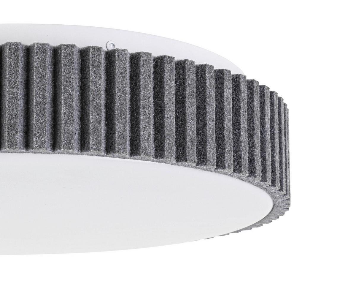 Led Plafonjera Filzi - siva/bela, Moderno, metal/tekstil (30/8,5cm) - Mömax