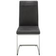 Schwingstuhl Schwarz/Grau - Edelstahlfarben/Schwarz (58/100/43cm) - MÖMAX modern living