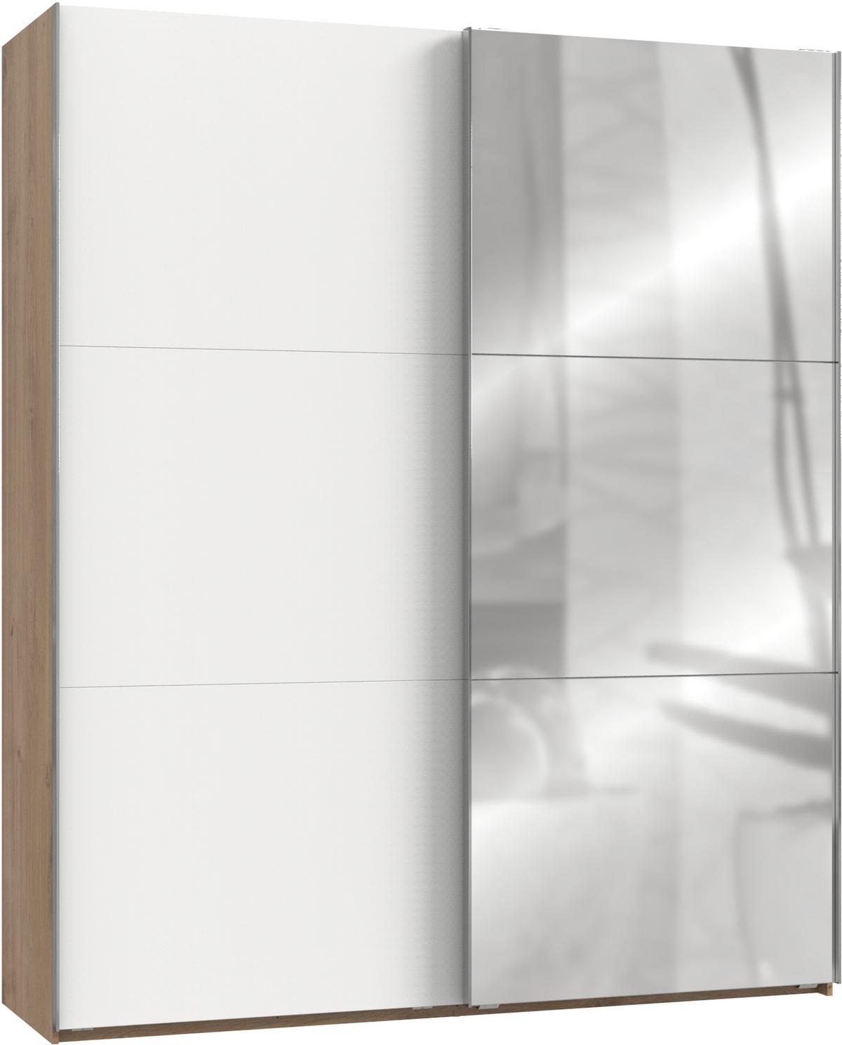 Ormar S Kliznim Vratima Level 36 A - bijela/boje hrasta, Moderno, drvni materijal/metal (200/236/65cm) - Modern Living