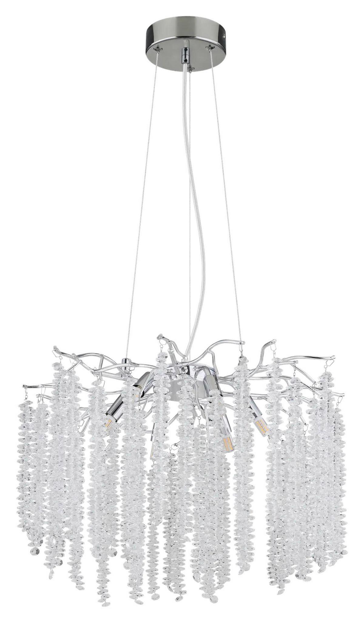 LAMPA WISZĄCA IVETTE - kolor aluminiowy/kolor chromowy, Trend, tworzywo sztuczne/metal (50/120cm) - Collett's Monde