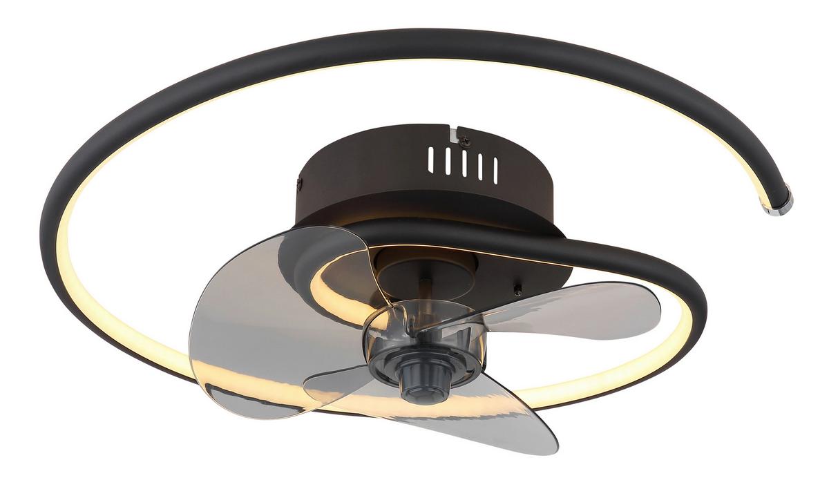 Mennyezeti Ventilátor 03660 - fekete/szürke, Design, műanyag/fém (45/13,9cm) - Globo